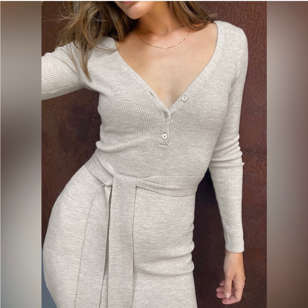 Aritzia Henley Sweater Dress Babaton